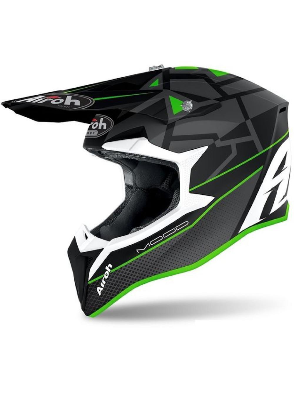 Шлем кросс AIROH Wraap Mood Green Matt Шлем кросс AIROH Wraap Mood Green Matt